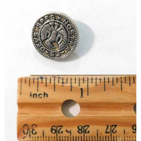 Vintage Deus Spes Nostra Es Hessian Military Style 7 Buttons Metal 0.5 Inch - Picture 6 of 6